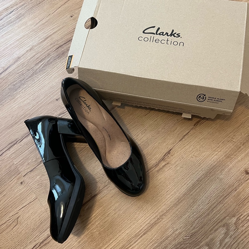 Clarks Patent Leather Pumps